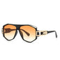 (6 PACK) Wholesale Sunglasses Aviator Street Vintage Aviator 2024 - BulkSunglassesWholesale.com - Black Frame Orange Lens