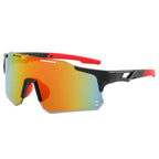 (12 PACK) Wholesale Sports Sunglasses New Arrival Outdoor Cycling Windproof Unisex Sport 2024 - BulkSunglassesWholesale.com - Black Frame Purple Red Mirrored
