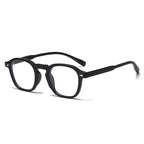 (6 PACK) Wholesale Eyeglasses Frames New Arrival Antiblue Light Fashion Rivet Korean Wood Grain Small Trendy 2025 - BulkSunglassesWholesale.com - Matt Black Frame