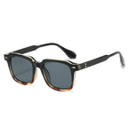 (6 PACK) Wholesale Sunglasses New Arrival Square Fashion Vintage Trendy 2025 - BulkSunglassesWholesale.com - Black Leopard Print Black Lens