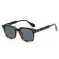 (6 PACK) Wholesale Sunglasses New Arrival Square Fashion Vintage Trendy 2025 - BulkSunglassesWholesale.com - Black Leopard Print Black Lens