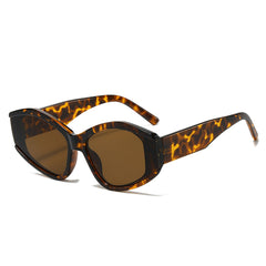 (6 PACK) Wholesale Sunglasses Unique New Arrival Vintage Hip Hop Cat Eye Trendy Fashion Women 2024 - BulkSunglassesWholesale.com - Leopard Print Frame Tea Lens
