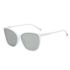 (6 PACK) Wholesale Sunglasses Fashion Unique Cat Eye Trendy Street Women 2024 - BulkSunglassesWholesale.com - White Frame Mirrored Lens