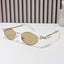 (6 PACK) Wholesale Sunglasses Women Rhinestone Round 2024 - BulkSunglassesWholesale.com - Gold Frame Gold Lens