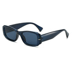 (6 PACK) Wholesale Sunglasses New Arrival Rivet Square Fashion Trendy Vintage 2025 - BulkSunglassesWholesale.com - Blue Frame Blue Black Lens