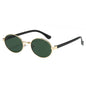 (6 PACK) Wholesale Sunglasses Korean Metal Oval Cat Eye Vintage Women Trendy Round 2025 - BulkSunglassesWholesale.com - Gold Frame Green Lens