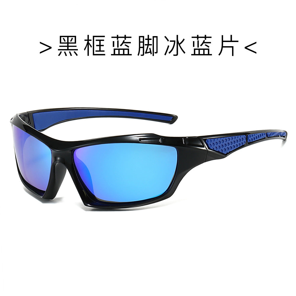 (6 PACK) Wholesale Sunglasses New Arrival New Arrival Unisex Polarized Outdoor Night Vision Cycling Sport 2024 - BulkSunglassesWholesale.com - Black Frame Blue Temple Blue Lens