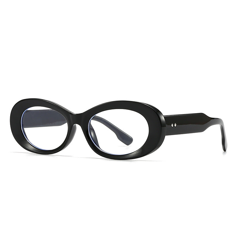 (6 PACK) Wholesale Sunglasses Vintage Trendy Women Antiblue Light 2024 - BulkSunglassesWholesale.com - Black Frame Clear Lens