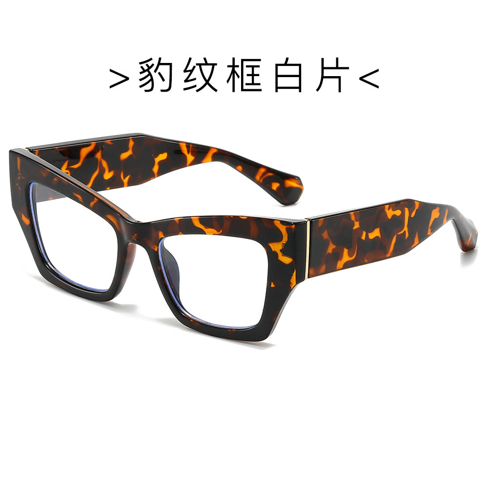 (6 PACK) Wholesale Sunglasses New Arrival Square Men Trendy 2024 - BulkSunglassesWholesale.com - Leopard Print Frame Clear Lens