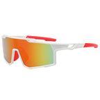 (12 PACK) Wholesale Sports Sunglasses New Arrival Sport Fashion Cycling Women Outdoor 2024 - BulkSunglassesWholesale.com - White Frame Red Mirrored