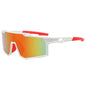 (12 PACK) Wholesale Sports Sunglasses New Arrival Sport Fashion Cycling Women Outdoor 2024 - BulkSunglassesWholesale.com - White Frame Red Mirrored
