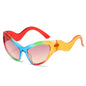 (6 PACK) Wholesale Sunglasses Unique New Arrival Cat Eye Trendy Women 2024 - BulkSunglassesWholesale.com - Red Blue Orange Frame Pink Yellow Lens