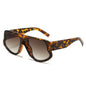 (6 PACK) Wholesale Sunglasses New Arrival Wide Fashion Oversized Trendy 2025 - BulkSunglassesWholesale.com - Leopard Print Frame Gradient Tea Lens