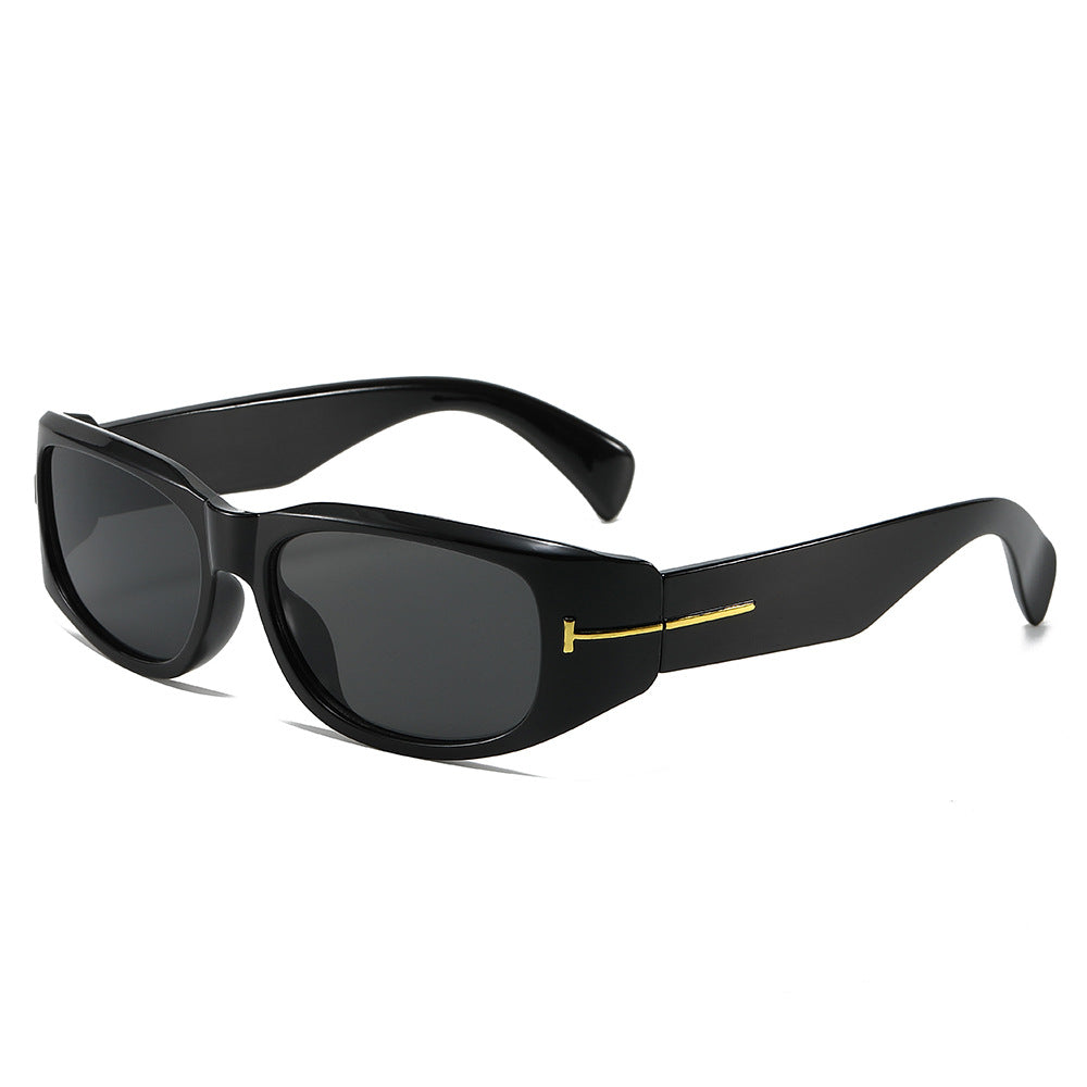 (6 PACK) Wholesale Sunglasses New Arrival Street Square Women 2024 - BulkSunglassesWholesale.com - Black Frame Black Lens