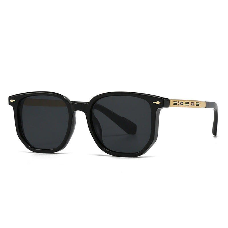 (6 PACK) Wholesale Sunglasses New Arrival Aviator Vintage Square 2024 - BulkSunglassesWholesale.com - Black Black Grey