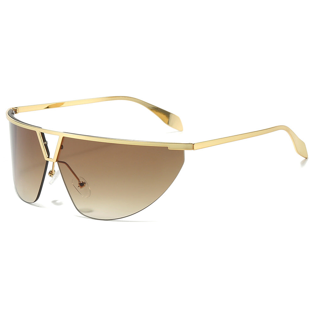 (6 PACK) Wholesale Sunglasses New Arrival Women Women Trendy 2024 - BulkSunglassesWholesale.com - Gold Frame Gradient Tea Lens