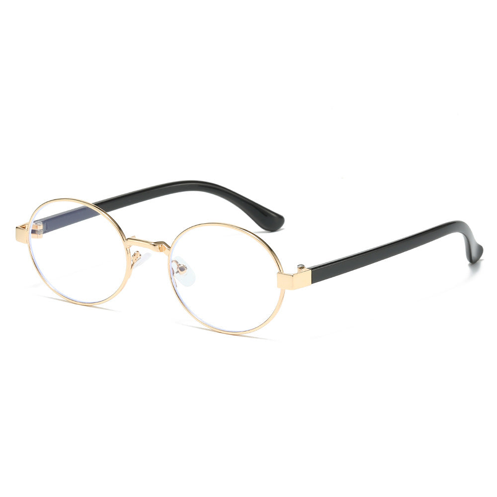 (6 PACK) Wholesale Sunglasses Korean Metal Oval Cat Eye Vintage Women Trendy Round 2025 - BulkSunglassesWholesale.com - Gold Frame Clear Lens