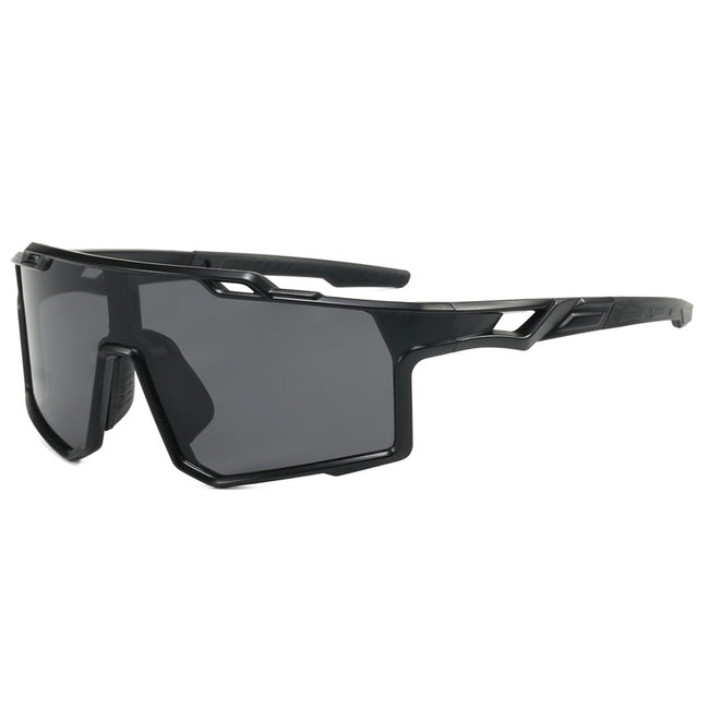 (12 PACK) Wholesale Sports Sunglasses New Arrival Sport Fashion Cycling Women Outdoor 2024 - BulkSunglassesWholesale.com - Black Frame Black Lens Hover Image