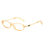 (6 PACK) Wholesale Sunglasses New Arrival New Arrival Square Trendy Unique 2025 - BulkSunglassesWholesale.com - Clear Orange Frame