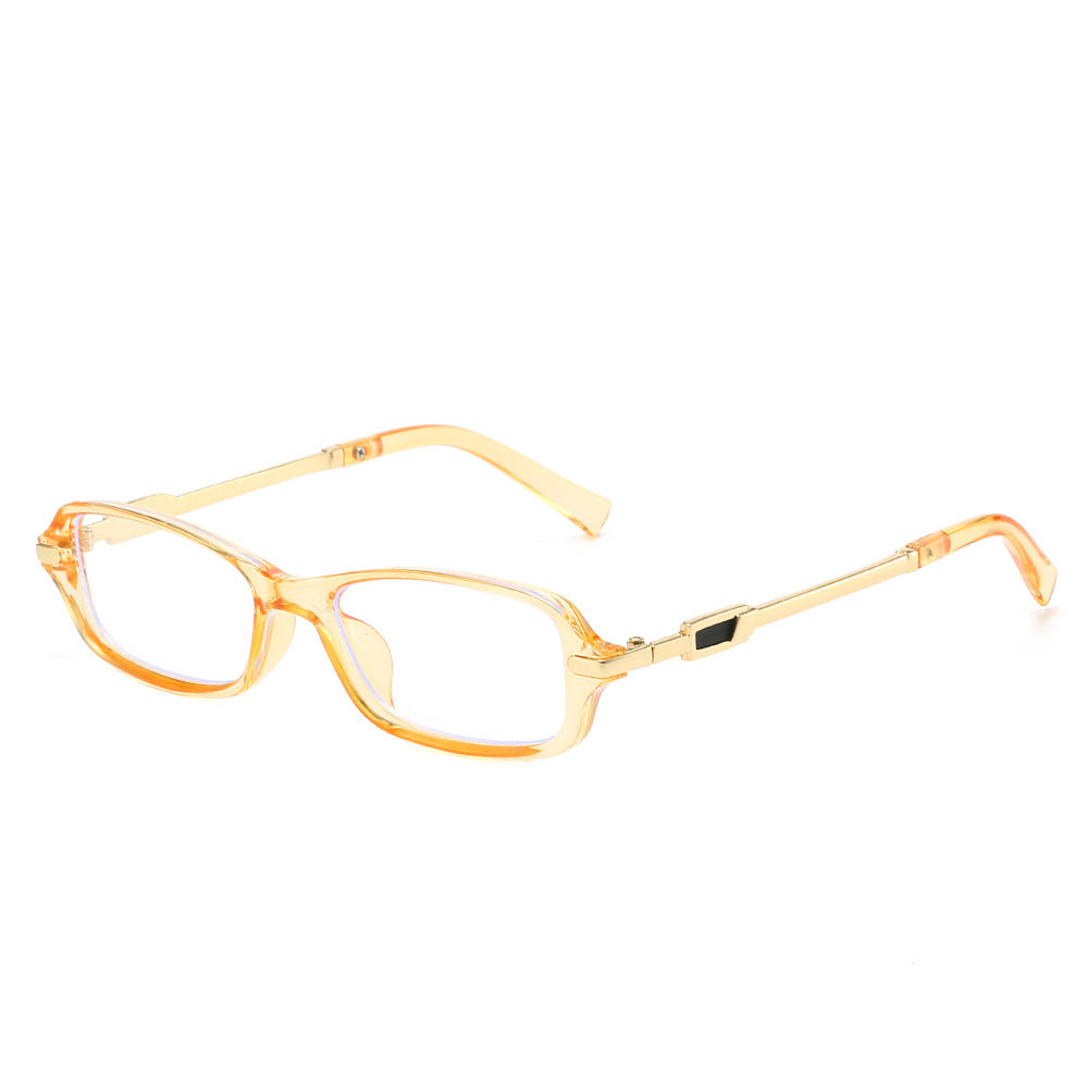 (6 PACK) Wholesale Sunglasses New Arrival New Arrival Square Trendy Unique 2025 - BulkSunglassesWholesale.com - Clear Orange Frame