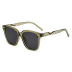 (6 PACK) Wholesale Sunglasses New Arrival Korean Fashion Women Unique Street 2024 - BulkSunglassesWholesale.com - Clear Green Frame Black Grey