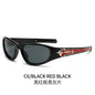 (6 PACK) Wholesale Sunglasses New Arrival Sport Fashion Trendy Vintage Unisex 2024 - BulkSunglassesWholesale.com - Black Frame Red Black Black Lens