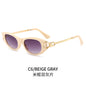 (6 PACK) Wholesale Sunglasses Square New Arrival Trendy Punk Women Street Fashion Round 2024 - BulkSunglassesWholesale.com - Beige Frame Black Black Lens