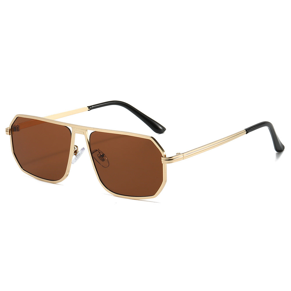 (6 PACK) Wholesale Sunglasses New Arrival Fashion Unique Women Fashion 2024 - BulkSunglassesWholesale.com - Gold Frame Tea Lens