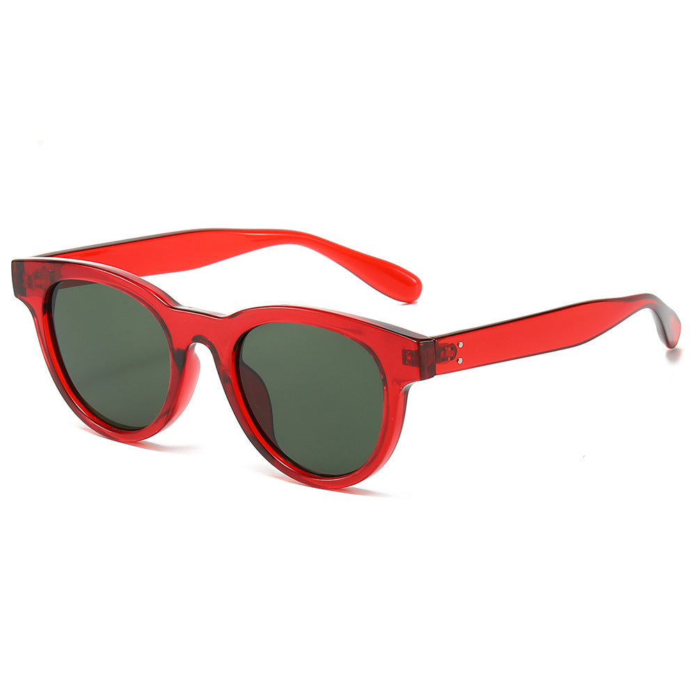 (6 PACK) Wholesale Sunglasses Women New Arrival 2024 - BulkSunglassesWholesale.com - Red Frame Green Lens