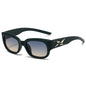 (6 PACK) Wholesale Sunglasses Korean Square Women Trendy Square Round 2024 - BulkSunglassesWholesale.com - Black Frame Green Tea Lens