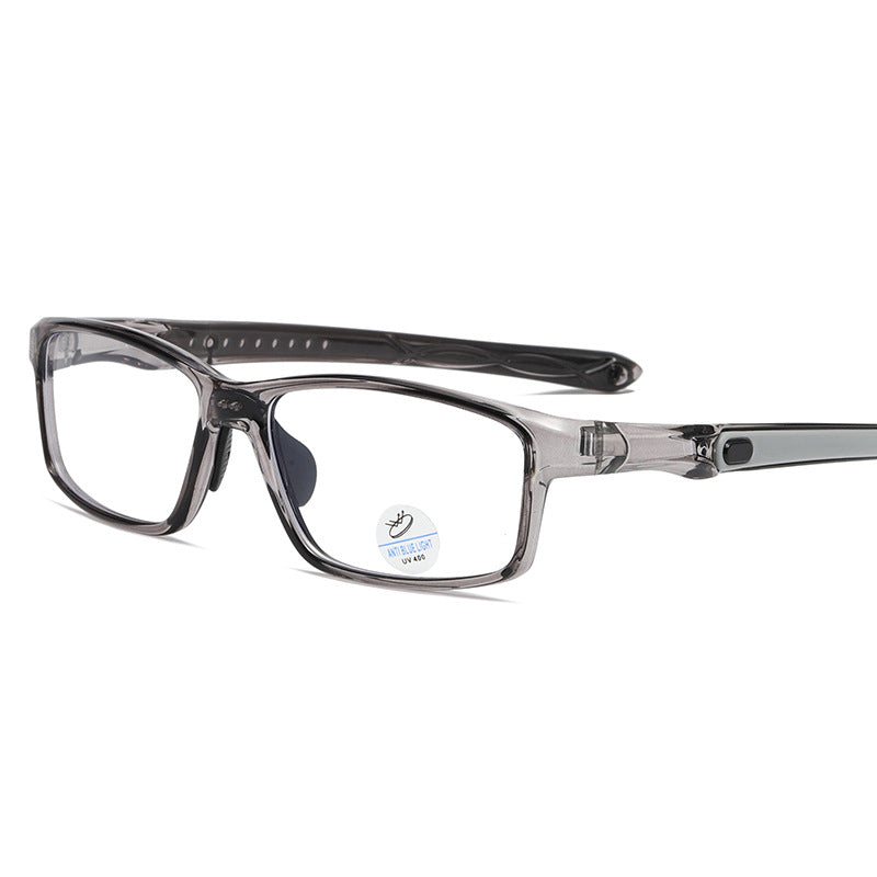 (12 PACK) Wholesale Sports Glasses New Arrival Square TR Antiblue Light Women 2025 - BulkSunglassesWholesale.com - Clear Grey Frame