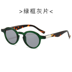 (6 PACK) Wholesale Sunglasses New Arrival Small Vintage Fashion 2024 - BulkSunglassesWholesale.com - Green Frame Black Lens