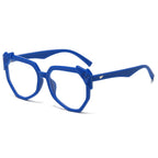 (6 PACK) Wholesale Sunglasses New Arrival Fashion Street 2024 - BulkSunglassesWholesale.com - Blue Frame Clear Lens
