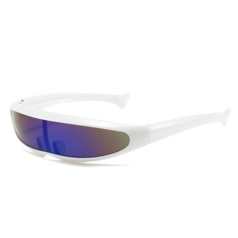 (12 PACK) Wholesale Sports Sunglasses New Arrival Outdoor Sport Cycling 2024 - BulkSunglassesWholesale.com - White Frame Blue Mirrored