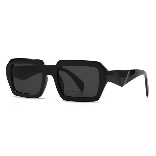(6 PACK) Wholesale Sunglasses Square Street Women 2024 - BulkSunglassesWholesale.com - Black Black Grey Hover Image