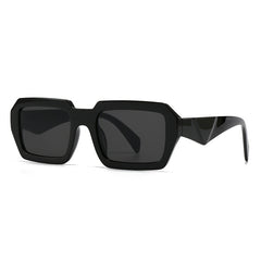 (6 PACK) Wholesale Sunglasses Square Street Women 2024 - BulkSunglassesWholesale.com - Black Black Grey