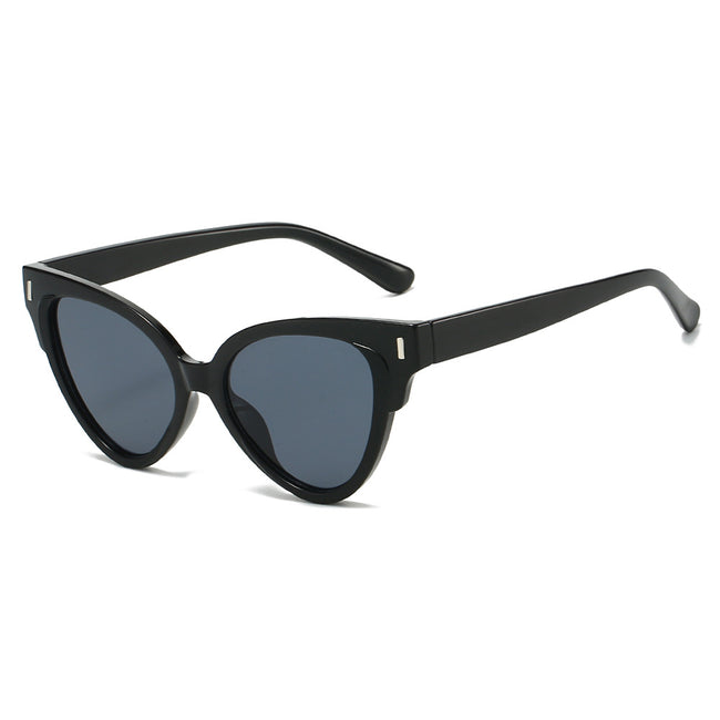 (6 PACK) Wholesale Sunglasses Women Fashion Cat Eye Cat Eye Trendy Unique 2025 - BulkSunglassesWholesale.com - Black Frame Black Lens Hover Image