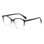 (6 PACK) Wholesale Eyeglasses Frames New Arrival Vintage TR Wood Grain Women Korean Cat Eye Antiblue Light 2025 - BulkSunglassesWholesale.com - Black White Frame