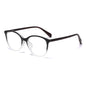 (6 PACK) Wholesale Eyeglasses Frames New Arrival Vintage TR Wood Grain Women Korean Cat Eye Antiblue Light 2025 - BulkSunglassesWholesale.com - Black White Frame