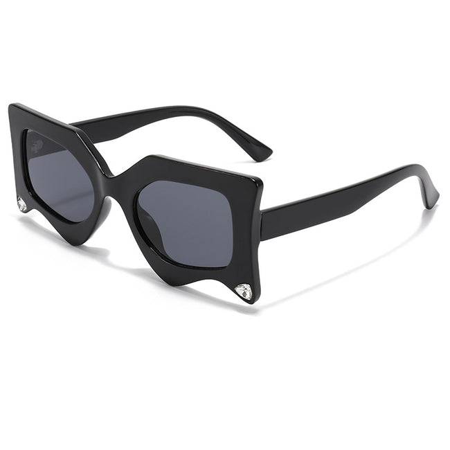 (6 PACK) Wholesale Sunglasses New Arrival Fashion Trendy Women Unique Men Fashion Street 2024 - BulkSunglassesWholesale.com - Black Frame Black Black Lens Hover Image