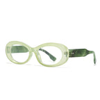 (6 PACK) Wholesale Sunglasses Vintage Trendy Women Antiblue Light 2024 - BulkSunglassesWholesale.com - Green Frame Clear Lens