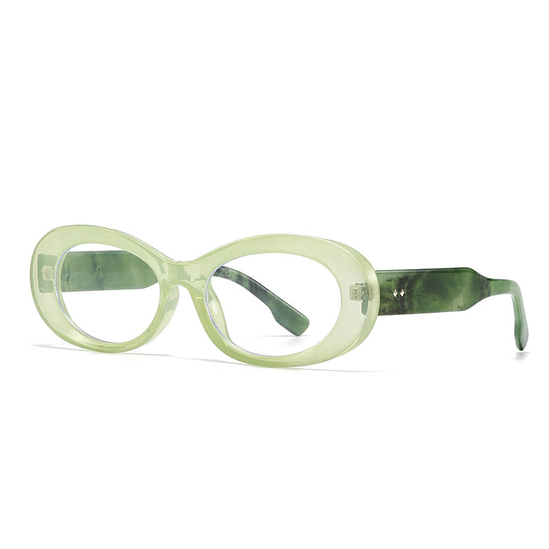 (6 PACK) Wholesale Sunglasses Vintage Trendy Women Antiblue Light 2024 - BulkSunglassesWholesale.com - Green Frame Clear Lens