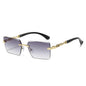 (6 PACK) Wholesale Sunglasses New Arrival Square Fashion Unique Unique Cut Edge 2024 - BulkSunglassesWholesale.com - Gold Frame Gradient Black Lens