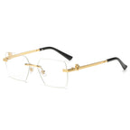 (6 PACK) Wholesale Sunglasses Fashion Square New Arrival Unique Street Trendy 2024 - BulkSunglassesWholesale.com - Gold Frame White