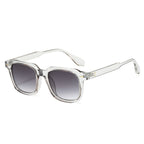 (6 PACK) Wholesale Sunglasses New Arrival Square Fashion Vintage Trendy 2025 - BulkSunglassesWholesale.com - Clear Grey Frame Gradient Black Lens