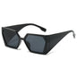 (6 PACK) Wholesale Sunglasses New Arrival Square Fashion Unique Hip Hop Fashion Women 2024 - BulkSunglassesWholesale.com - Black Frame Black Lens