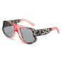 (6 PACK) Wholesale Sunglasses New Arrival Wide Fashion Oversized Trendy 2025 - BulkSunglassesWholesale.com - Pink Leopard Print Frame Black Lens