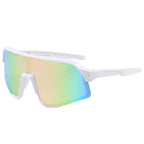 (12 PACK) Wholesale Sports Sunglasses Kids Outdoor Sport Cycling Windproof Fashion 2024 - BulkSunglassesWholesale.com - White Frame Pink Mirrored