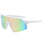 (12 PACK) Wholesale Sports Sunglasses Kids Outdoor Sport Cycling Windproof Fashion 2024 - BulkSunglassesWholesale.com - White Frame Pink Mirrored