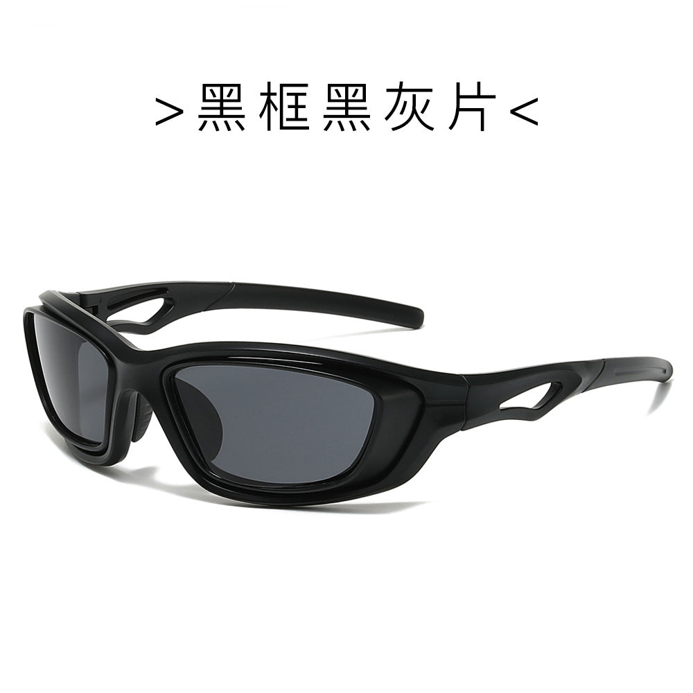 (6 PACK) Wholesale Sunglasses Outdoor New Arrival Unisex Outdoor Cycling Sport 2024 - BulkSunglassesWholesale.com - Black Frame Black Black Lens